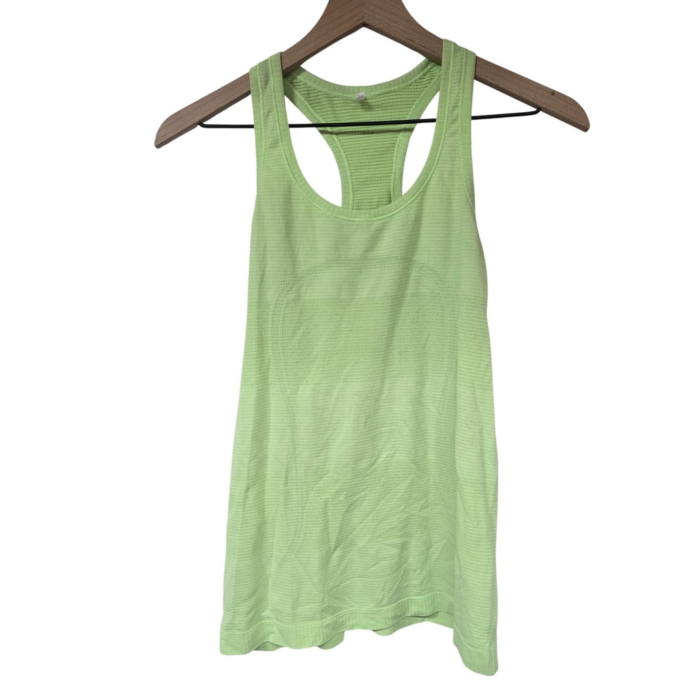 Lululemon Swiftly Tech Racerback Tank Women 8 Lime Green Nylon Athletic Gym